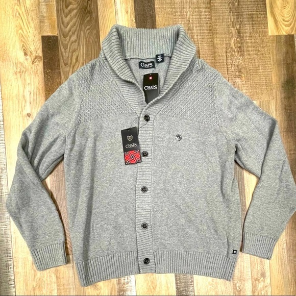 Chaps Button Up Sweater Shawl Cardigan - Picture 1 of 6